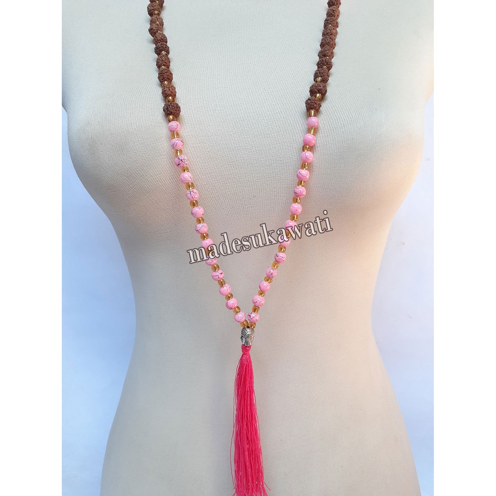 Kalung Budha Tasbih mutiara genitri kuncir