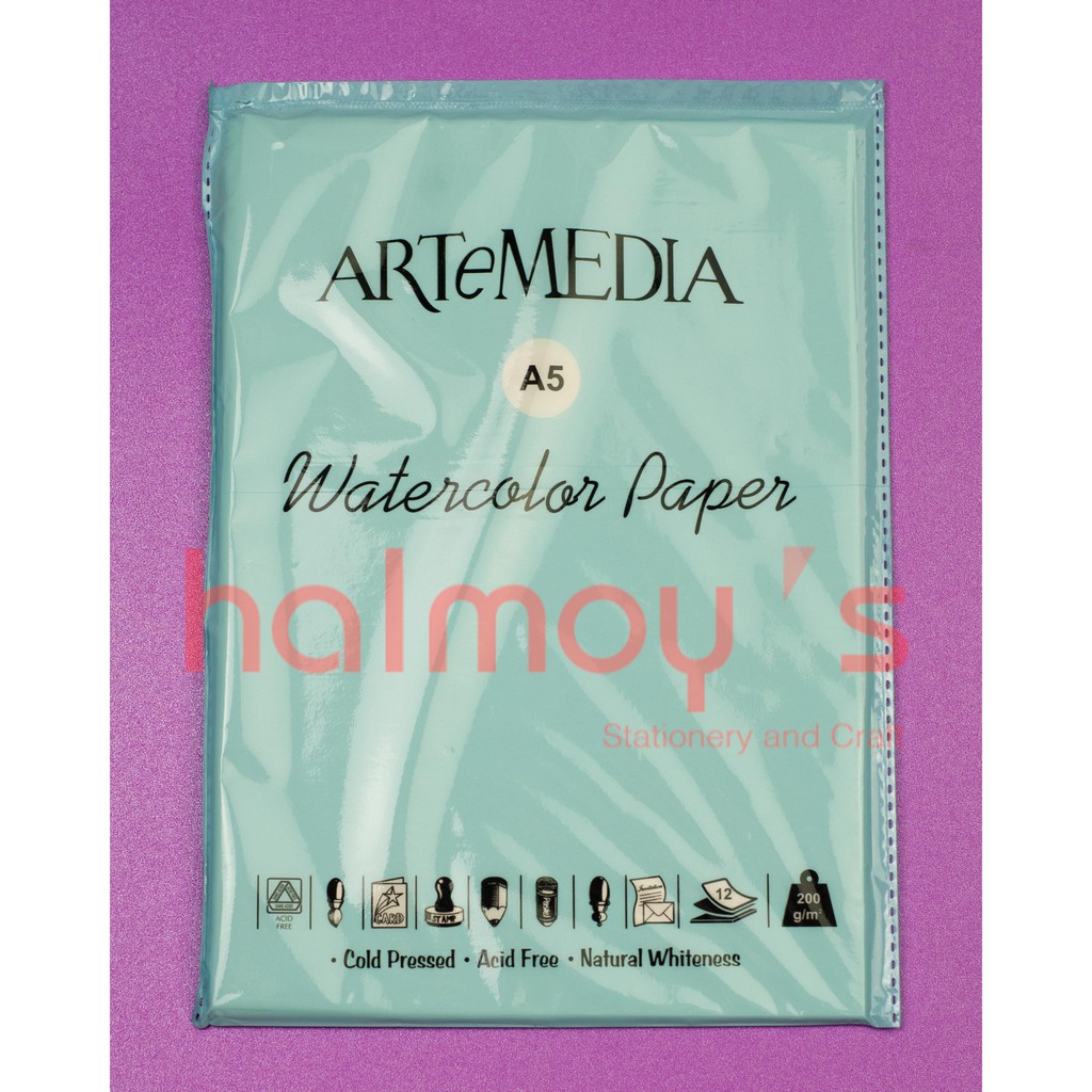 

KERTAS / PAPER WATER COLOR / CAT AIR ARTEMEDIA A5 200 GSM 12 PCS