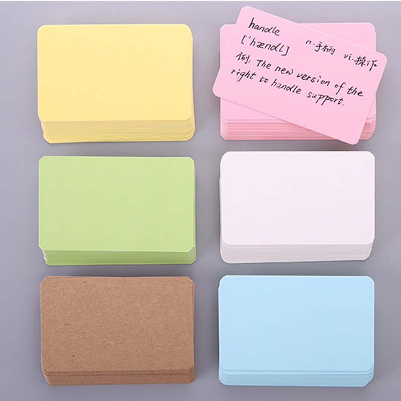 100pcs Kartu Kata Kosong Warna-Warni Untuk Karft DIY