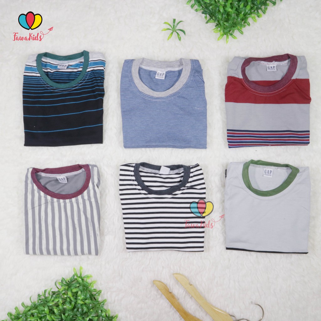 Kaos Kutung Salur uk 1-2 Tahun / Kaos Oblong Baby Kutang Anak Laki Bahan Adem Motif Stripe Murah