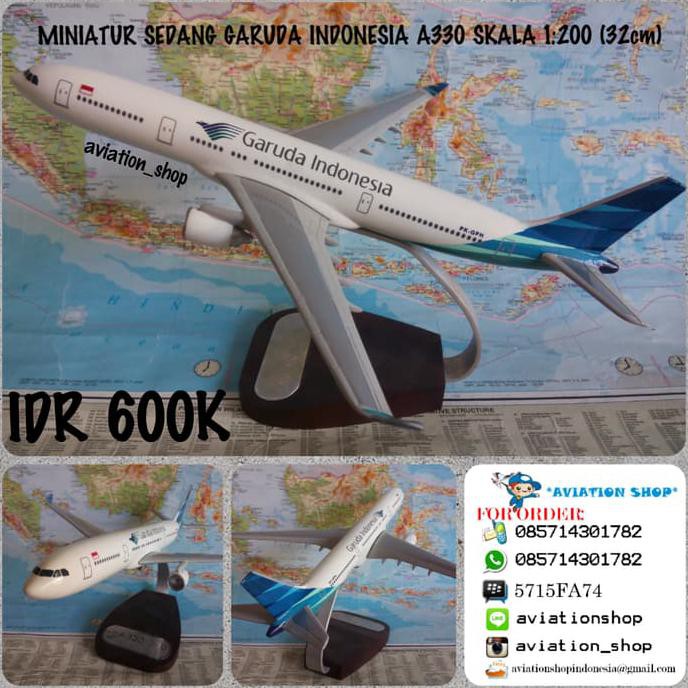 Hot Sale Miniatur Pesawat Garuda Indonesia Airbus A330 Skala 1:200 (31Cm) Berkualitas