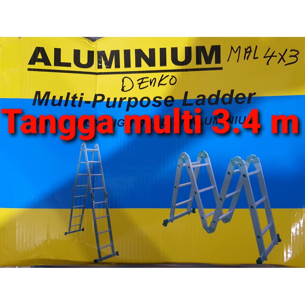Tangga multipurpose 12 Step 3,4 Meter Denko MAL 4 x 3