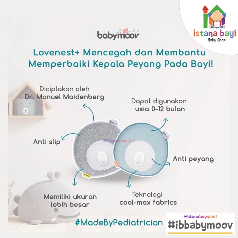 Babymoov Lovenest plus Bantal anti peyang/Bantal bayi