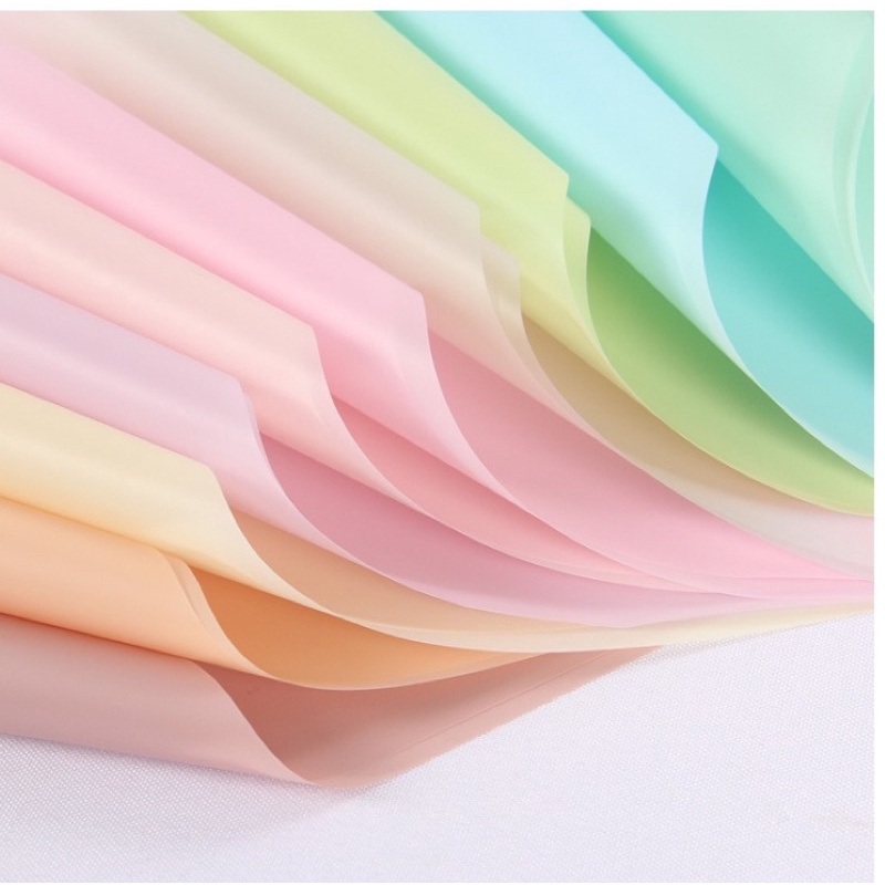 

[5 LEMBAR] Flower Wrapping Paper Kertas Bunga Polos Korea Cellophane Waterproof