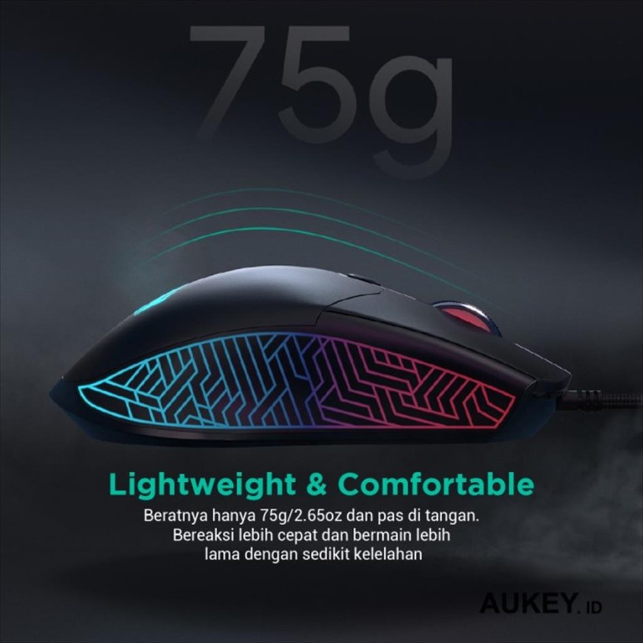 Gaming Mouse Aukey GM-F3 RGB Wired 7200 DPI - 500976