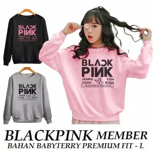 Sweater Rose Jennie Lisa Ji-Soo K-Pop Member Korea Style