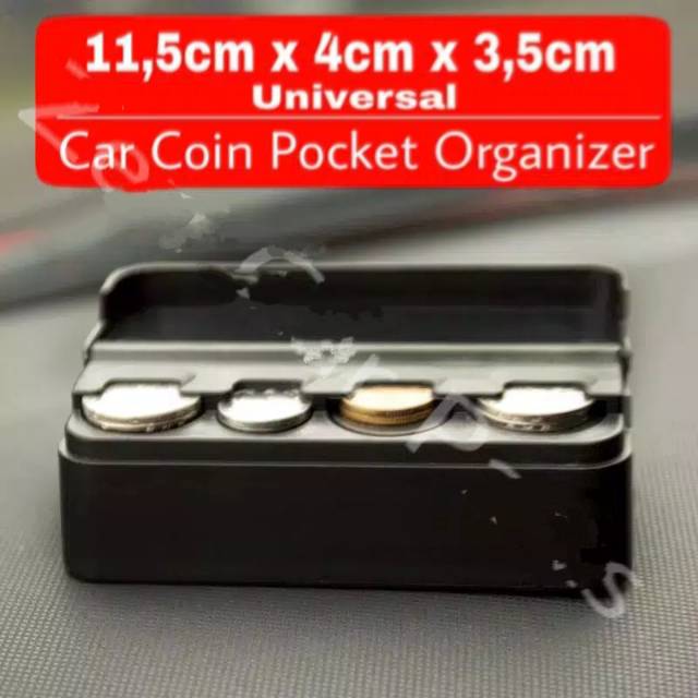 (NCS) COD Car Coin Pocket Case Storage 4 Slot Holder Organizer Tempat Uang Koin Receh Logam Mobil