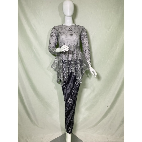 kebaya gomes  kebaya pesta  kebaya wisuda kebaya modren-Silver/abu