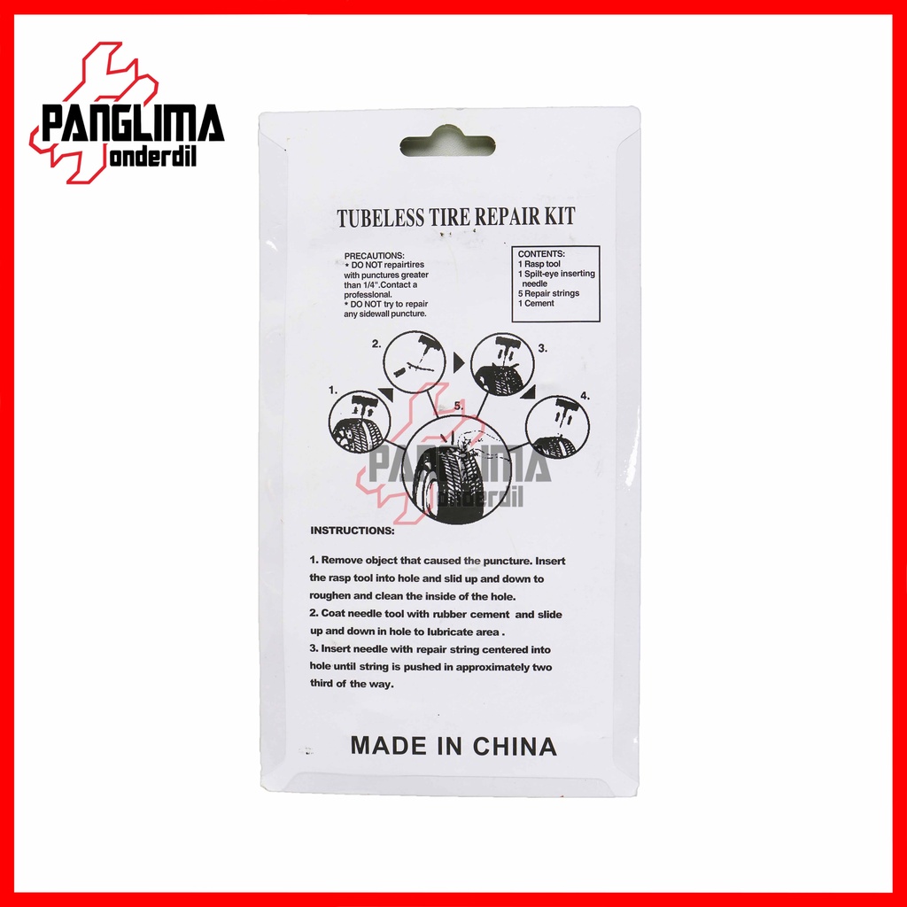 Alat Tambal Ban Tubeless Motor-Mobil-Sepeda Penambal Tubeles-Tubles-Tubless-Tire Repair Kit-Tools-Tool