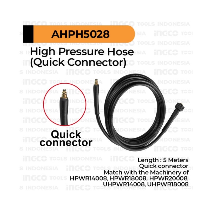 Selang Jet Cleaner Pressure Hose 5m Quick Connector INGCO AHPH5028