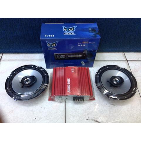 paket tape mobil OWL power audiobose + speaker 6" carman baru