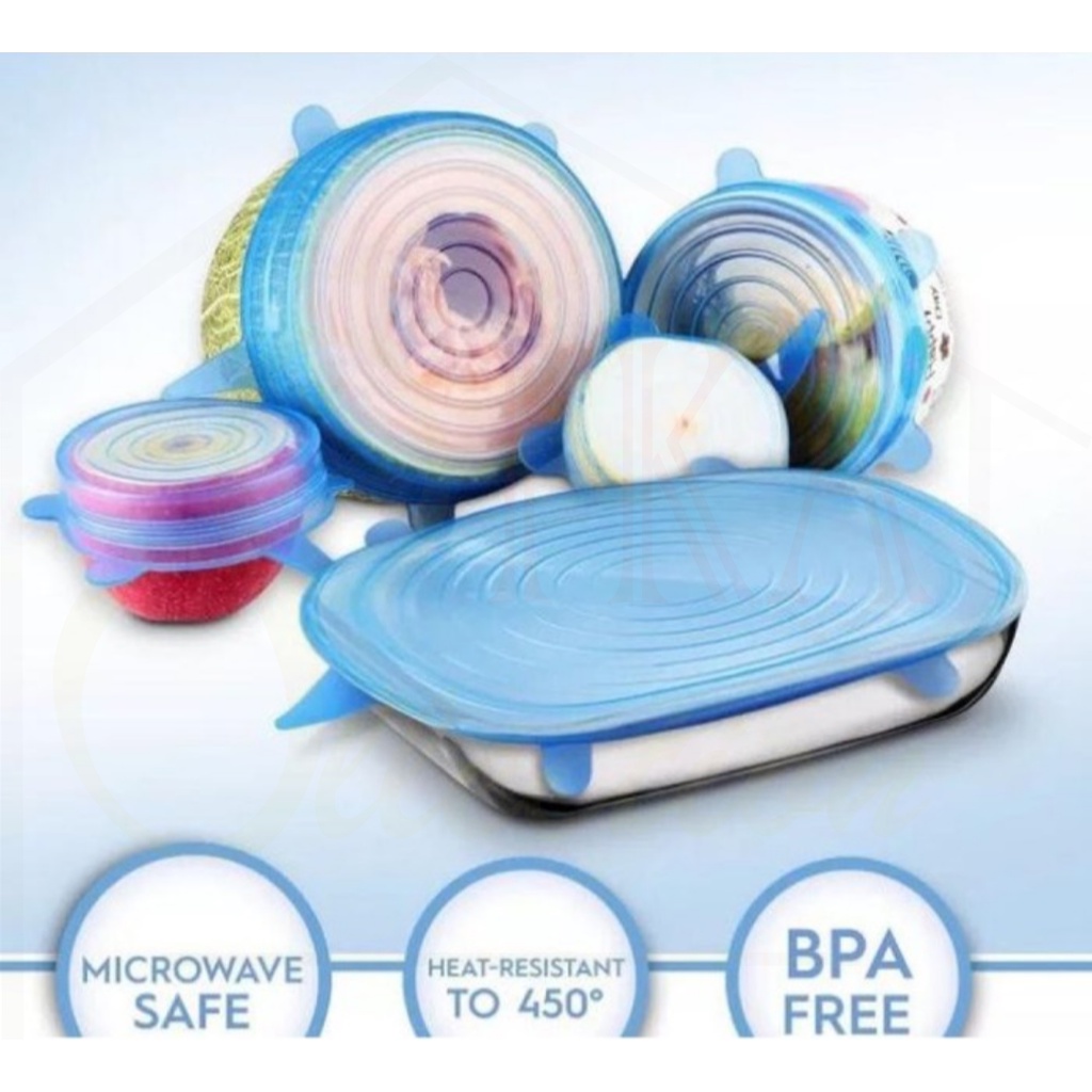 Tutup silikon 6 in 1, Tutup silikon anti tumpah, tutup karet silikon, Tutup silikon serbaguna, tutup