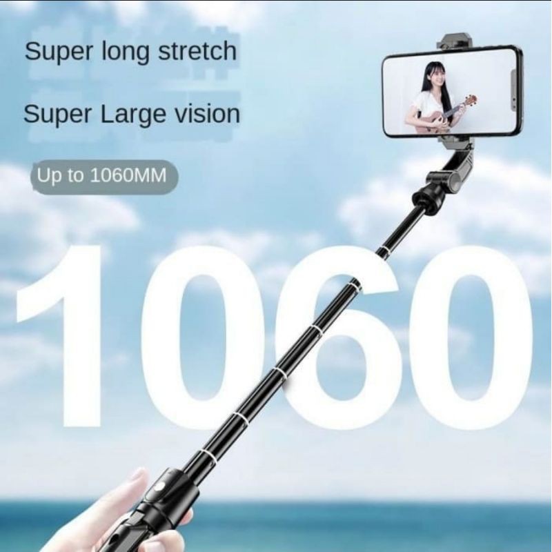 K21 selfie stick tongsis monopod bluetooth shutter tripot holder smartphone