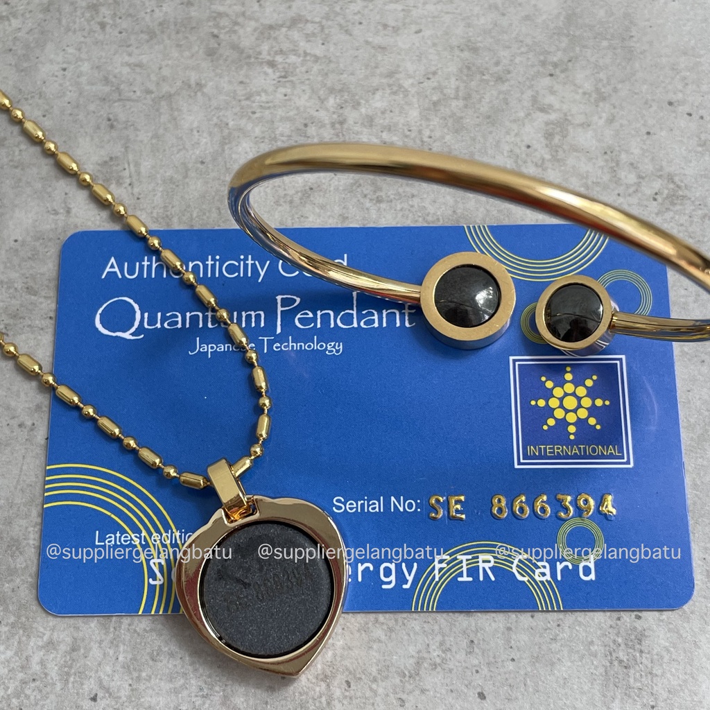 SET Kalung Gelang Quantum Love Pelangi Gold Bulat Mata Gold