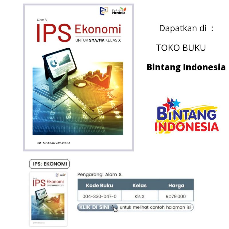 Bintang Indonesia Jakarta - Buku Pelajaran IPS EKONOMI Kelas  1/X SMA/MA Kurikulum Merdeka
