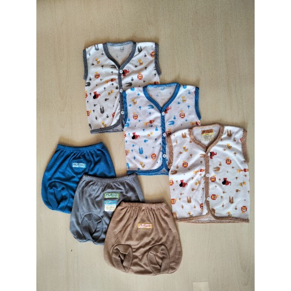 paket hemat baju bayi newborn arista baby warna tua combinasi 9 stel(18 pcs)