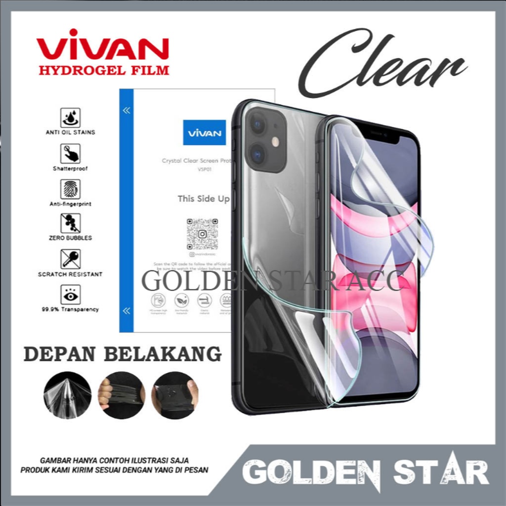 VIVAN Hydrogel Clear SHARP AQUOS R COMPACT R2 S2 S3 V Z2 Anti Gores Hydrogel Depan Dan Belakang