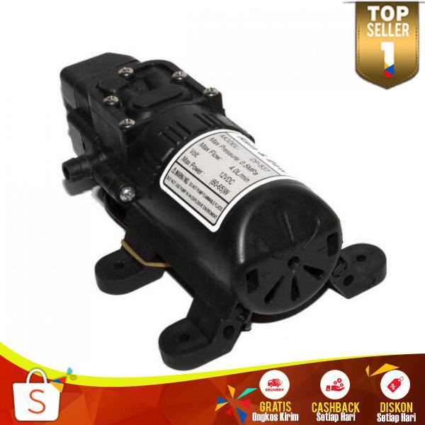 Pompa Air Elektrik High Pressure 12V PV 02 Tekanan Kuat Semprotan Plastic ABS Kuat Menahan Tekanan