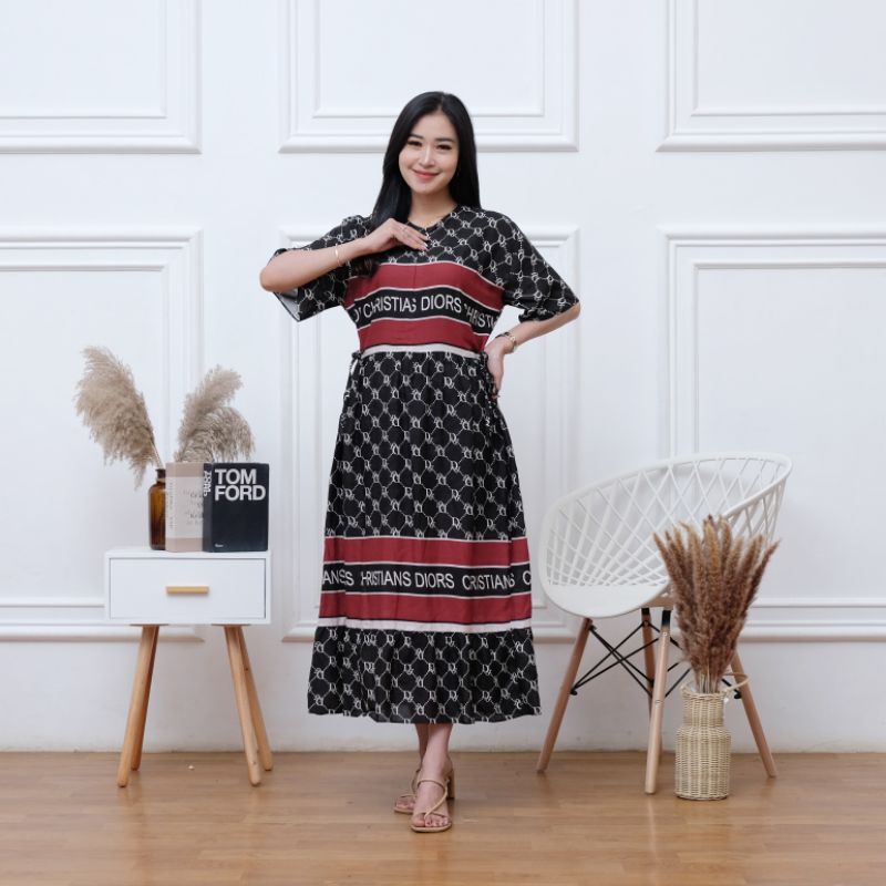 MIDI DRESS DIOR SULTAN | DRESS BRANDED | DRESS VIRAL | DRESS WANITA KEKINIAN [BISA COD]