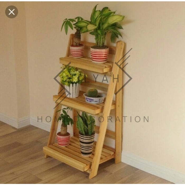 Rak Kayu Lipat Unik Jati Belanda Vintage Rak Display Kayu