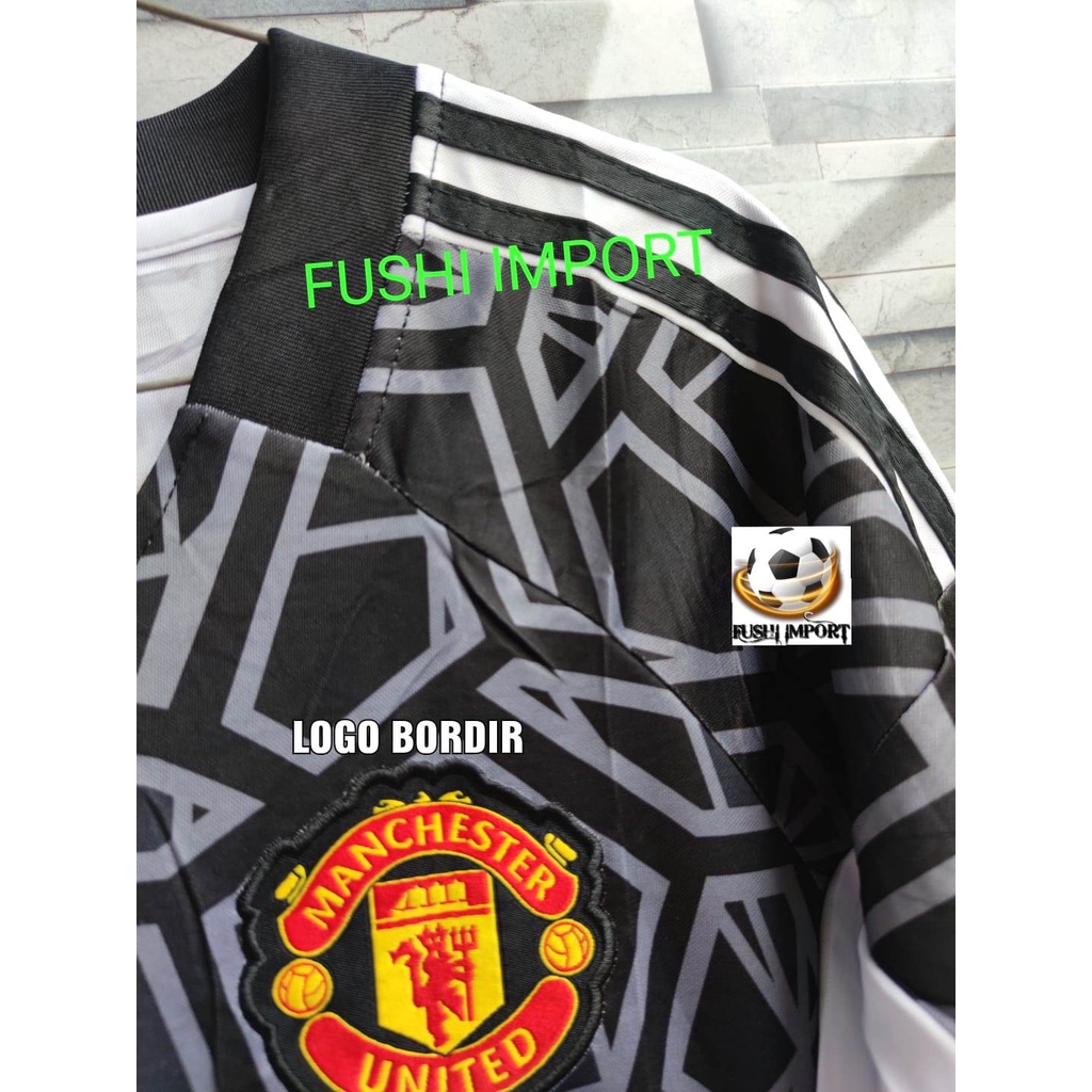 Jersey Baju Bola MU Kiper Goalkeeper Home Away 3rd Third Hitam Black 2022 2023 Grade Ori