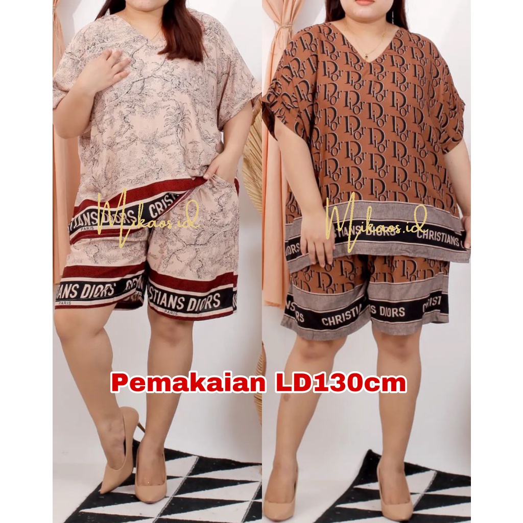 Piyama  rayon jumbo LD130 LD150 / baju tidur wanita jumbo LD150cm / Piyama mega jumbo LD150cm / piyama rayon super jumbo muat bb 100kg