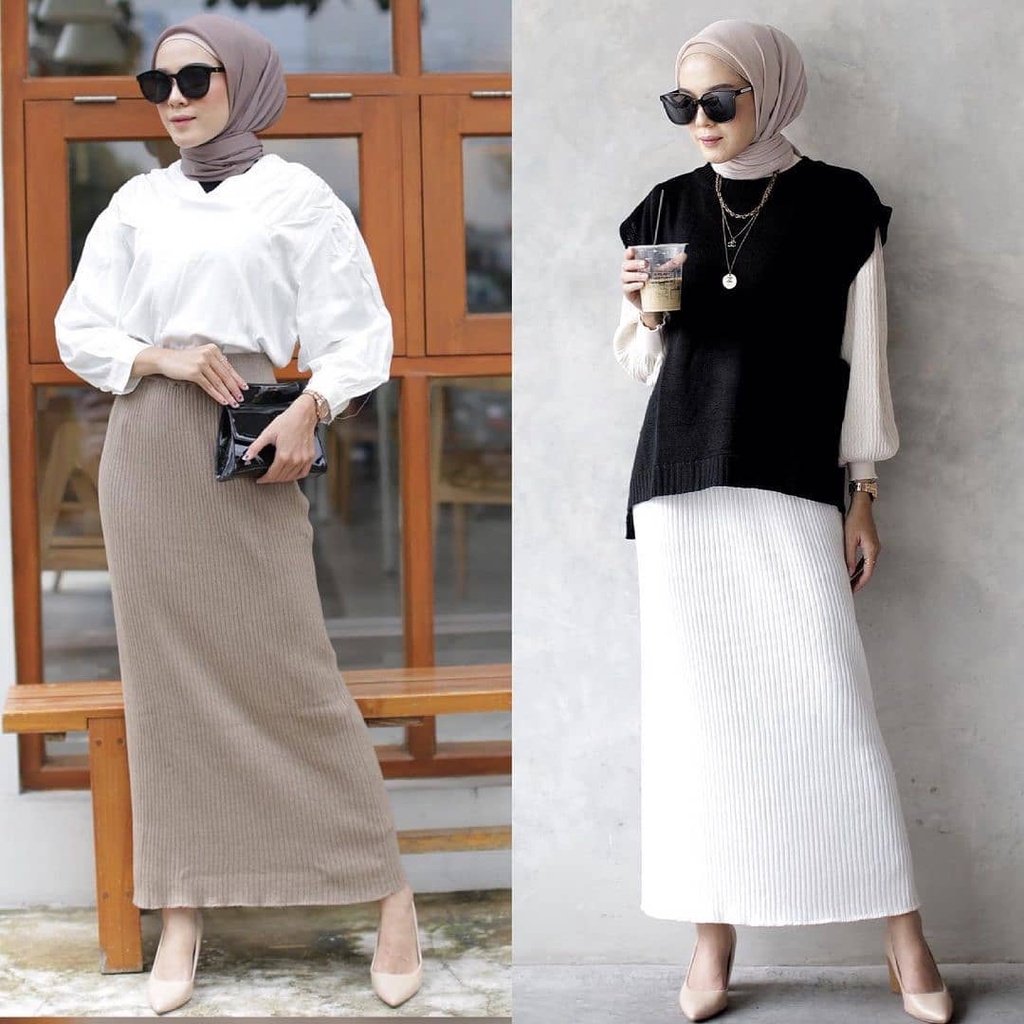 Rok span / rok rajut pensil - rok rajut span - rok wanita terbaru - rok rajut - rok rajut panjang - 