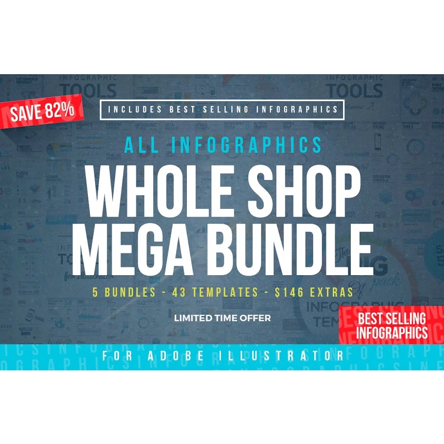 Infographic Mega Bundle Whole Shop - Vector Designs