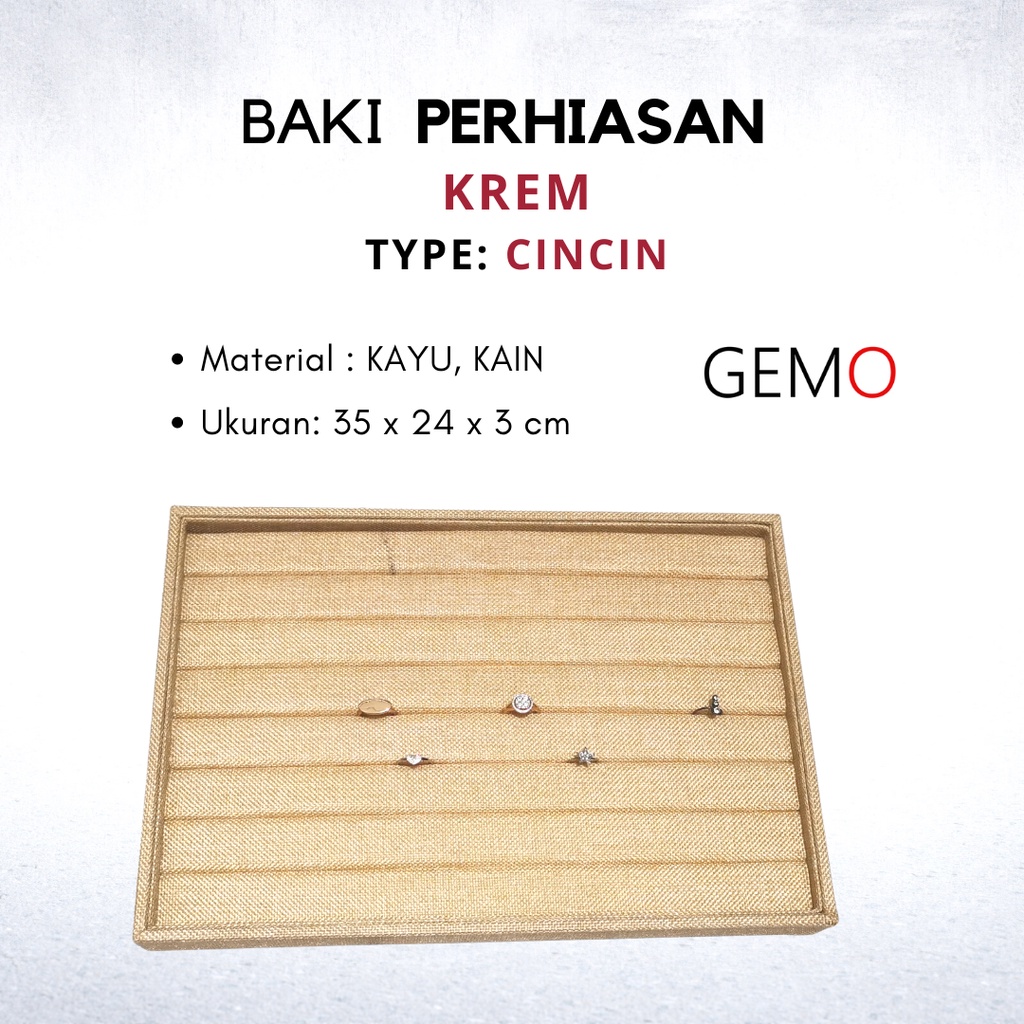 Baki Nampan Lapis Kain Display Perhiasan Permata Mewah / Nampan Tray Alat Peraga Jewelry Set Tempat menaruh Kotak Cincin Gelang Liontin Anting Kalung Lucu Unik Murah untuk  Etalase Toko Emas Berlian Mewah / Permata Berharga juga bisa untuk Box Seserahan