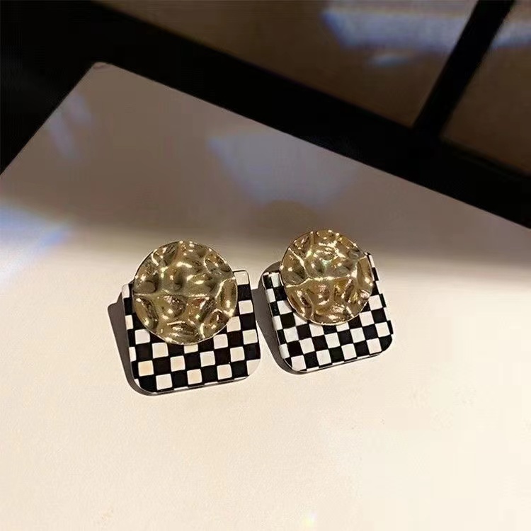 IFYOU Anting Drop Bahan Metal Mesh Gaya Korea Untuk Wanita