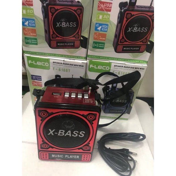 speaker radio bluetooth fleco f-6188bt / salon portable / musik bok,