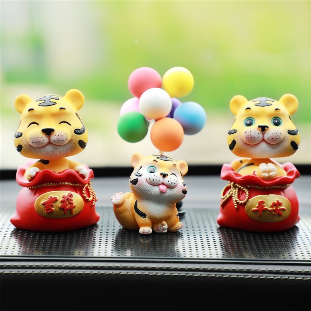 2022 Tahun Baru Kreatif Meriah Harimau Uang Tas Kerajinan Resin Mobil Desktop Dekorasi Ornamen