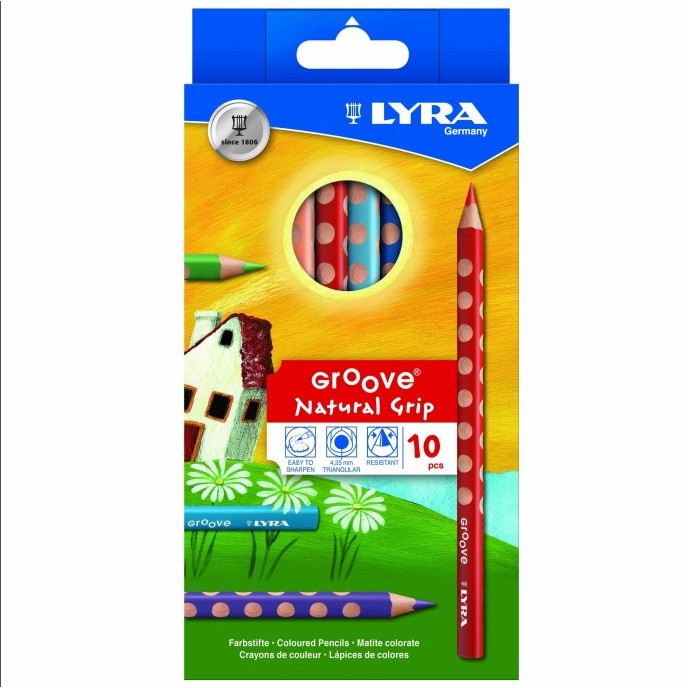

Lyra Groove Natural Grip / Pensil Warna Lyra Isi 10 Pcs / Pencil Warna Bentuk Segitiga Untuk Anak