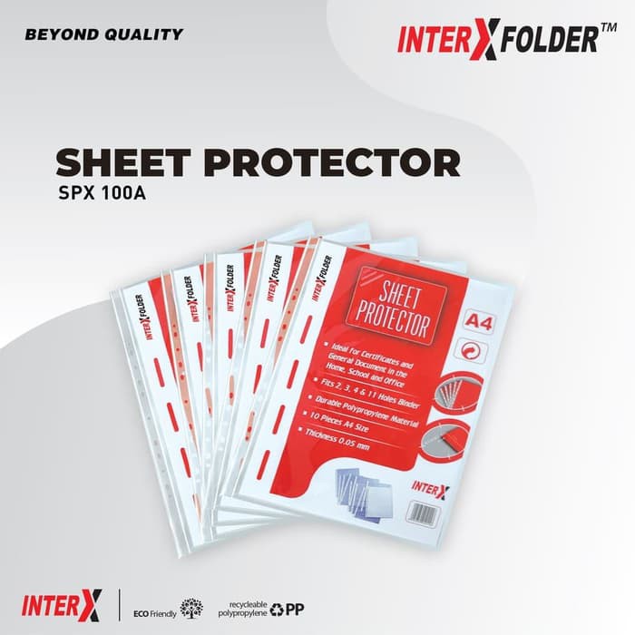 

Sheet Protector Inter X A4/PP Pocket InterX A4/Plastik File Bolong