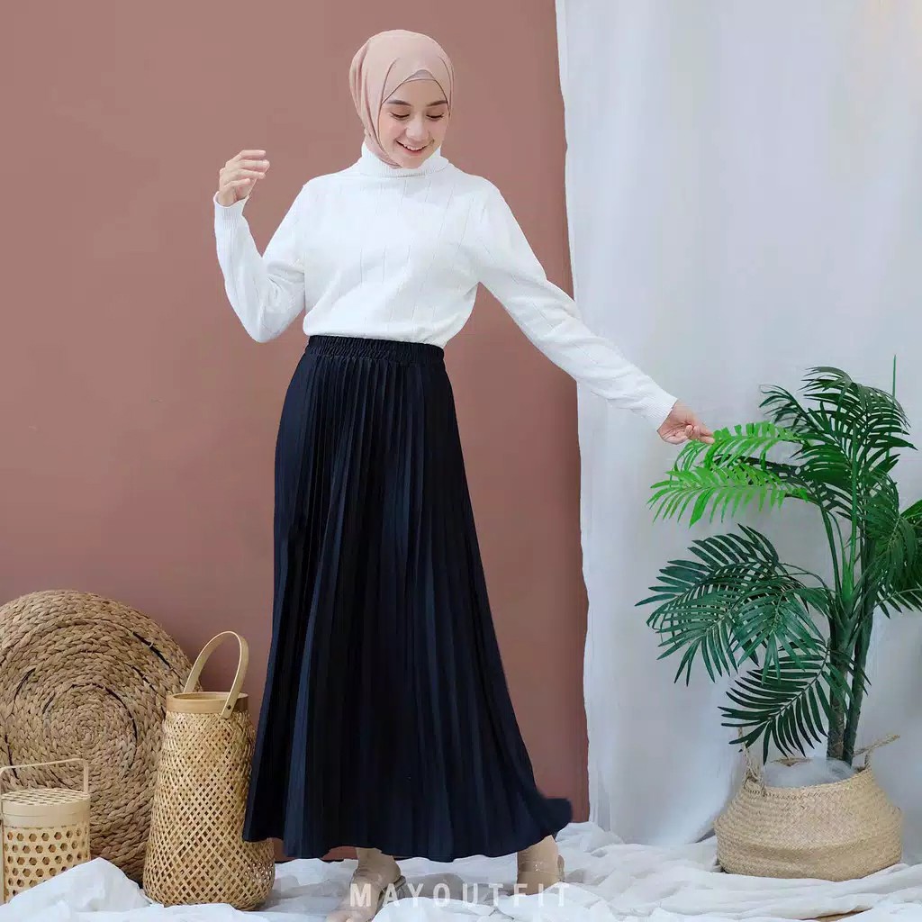 ROK PLISKET PREMIUM || ROK MUSLIMAH || ROK PANJANG