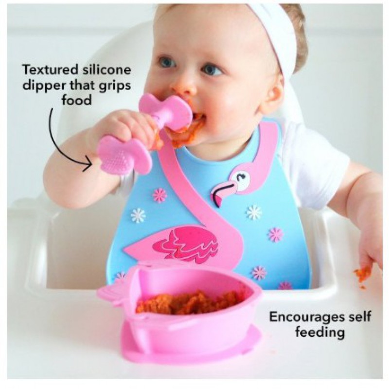 Nuby Dipeez Self Feeding Silicone Spoons Sendok Makan Bayi 6m+ - Blue / Pink