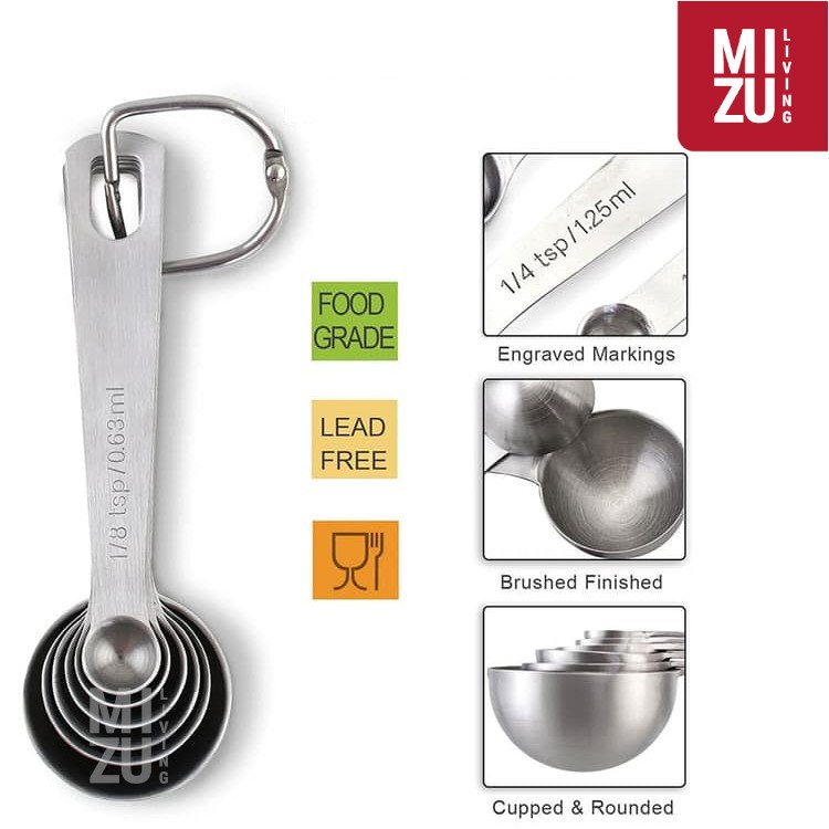 MISURARE 6in1 SET Measuring Spoons Sendok Takar Ukur Stainless Steel