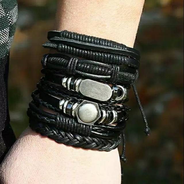 🔥READY MAKASSAR🔥6PCS GELANG SET IMPOR PRIA WANITA