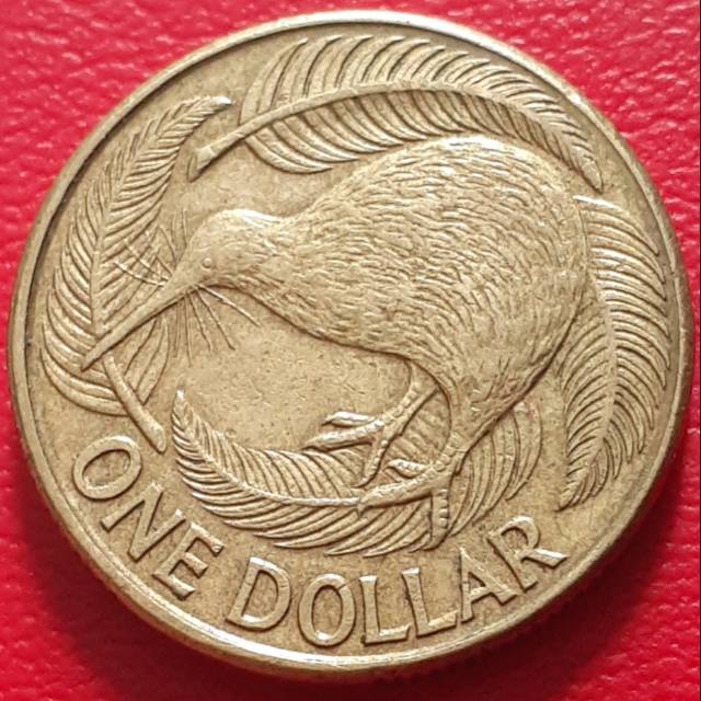 Uang Koin Kuno 1 Dollar New Zealand Tahun 1990