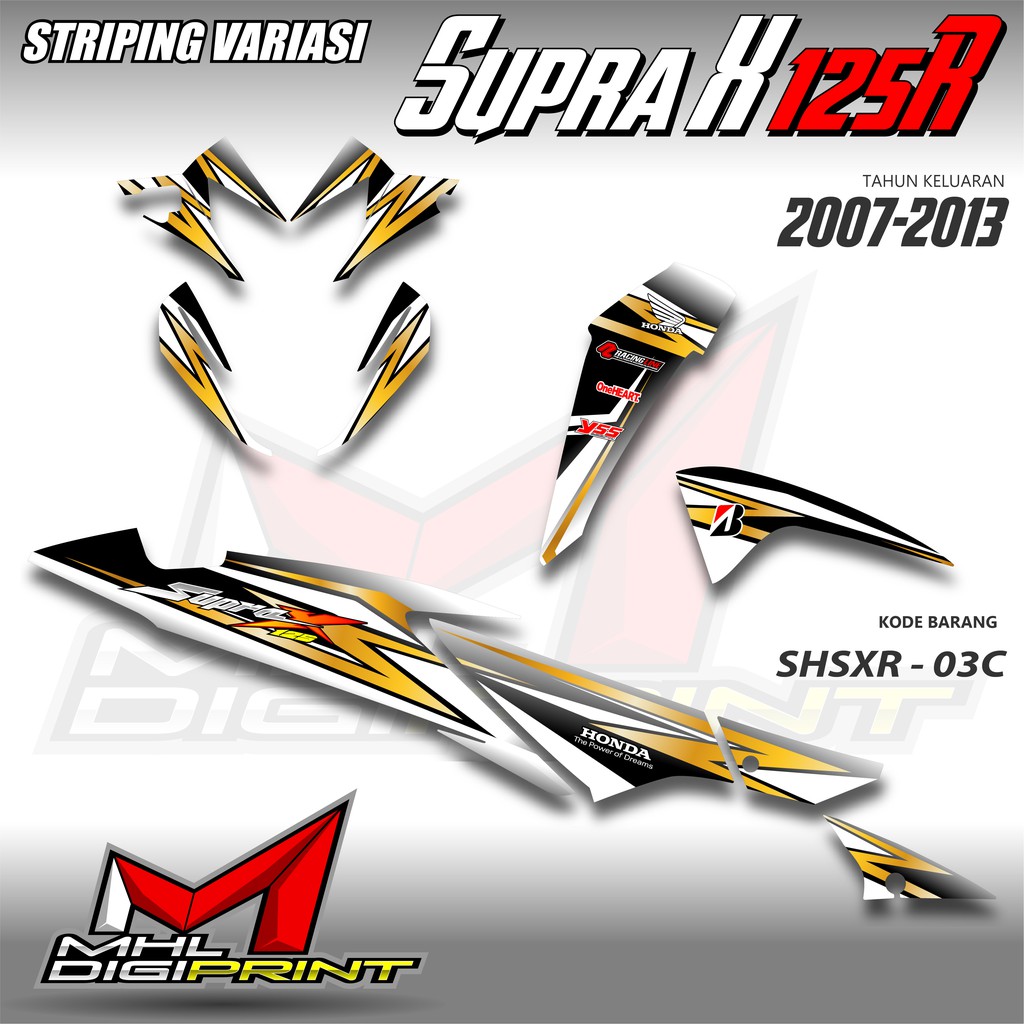 STRIPING VARIASI SUPRA X 125R - STIKER SUPRA X 125 BATMAN - SHSXR 03