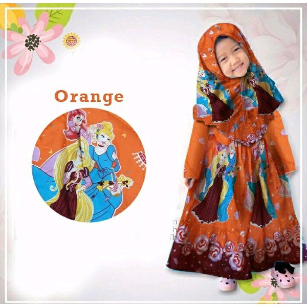 DNC5 - SET HIJAB PRINCESS KIDS BAJU GAMIS MUSLIM ANAK CEWEK PEREMPUAN LUCU MODIS MURAH 3 4 5 TAHUN