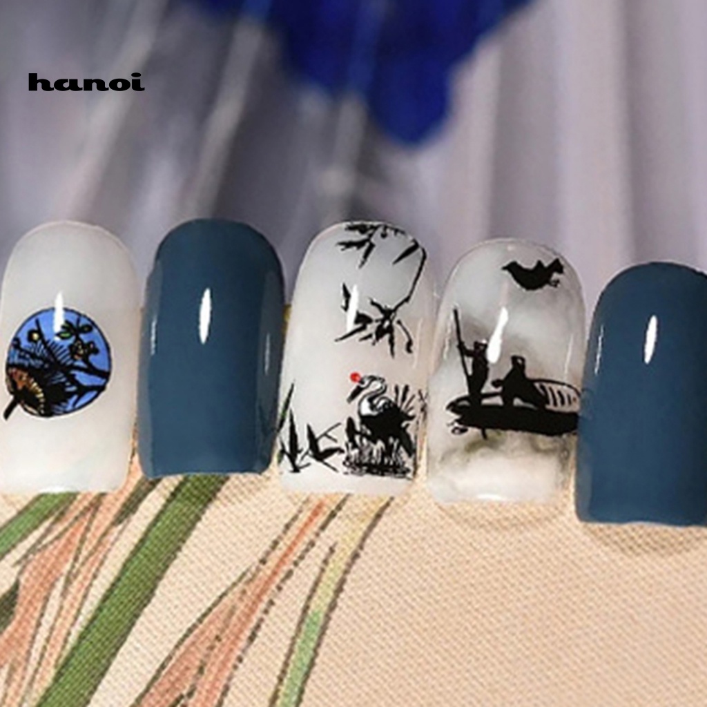 Han_ Stiker Kuku Lebar Tahan Jatuh Untuk Nail Art / Manicure