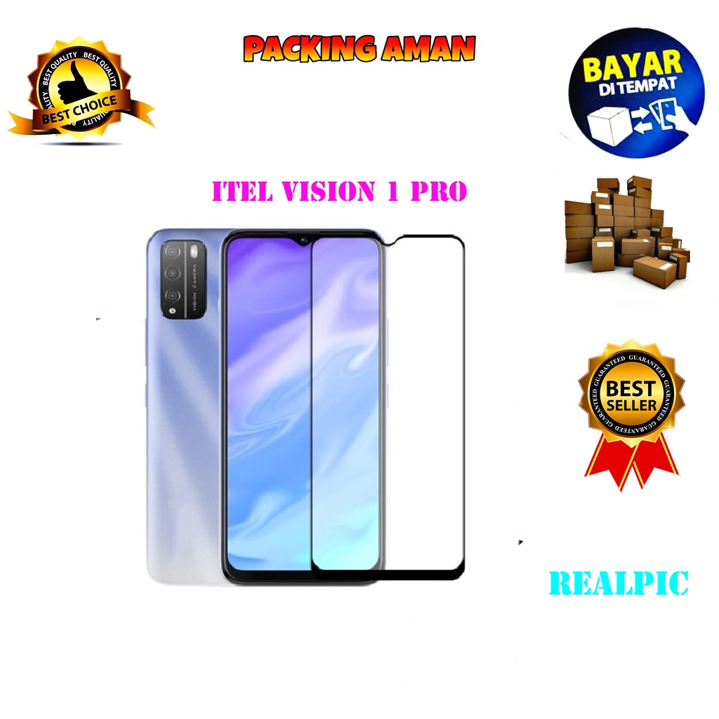 Tempered Glass Itel Vision 1 Pro Full Cover / Full Screen Protector Anti Gores