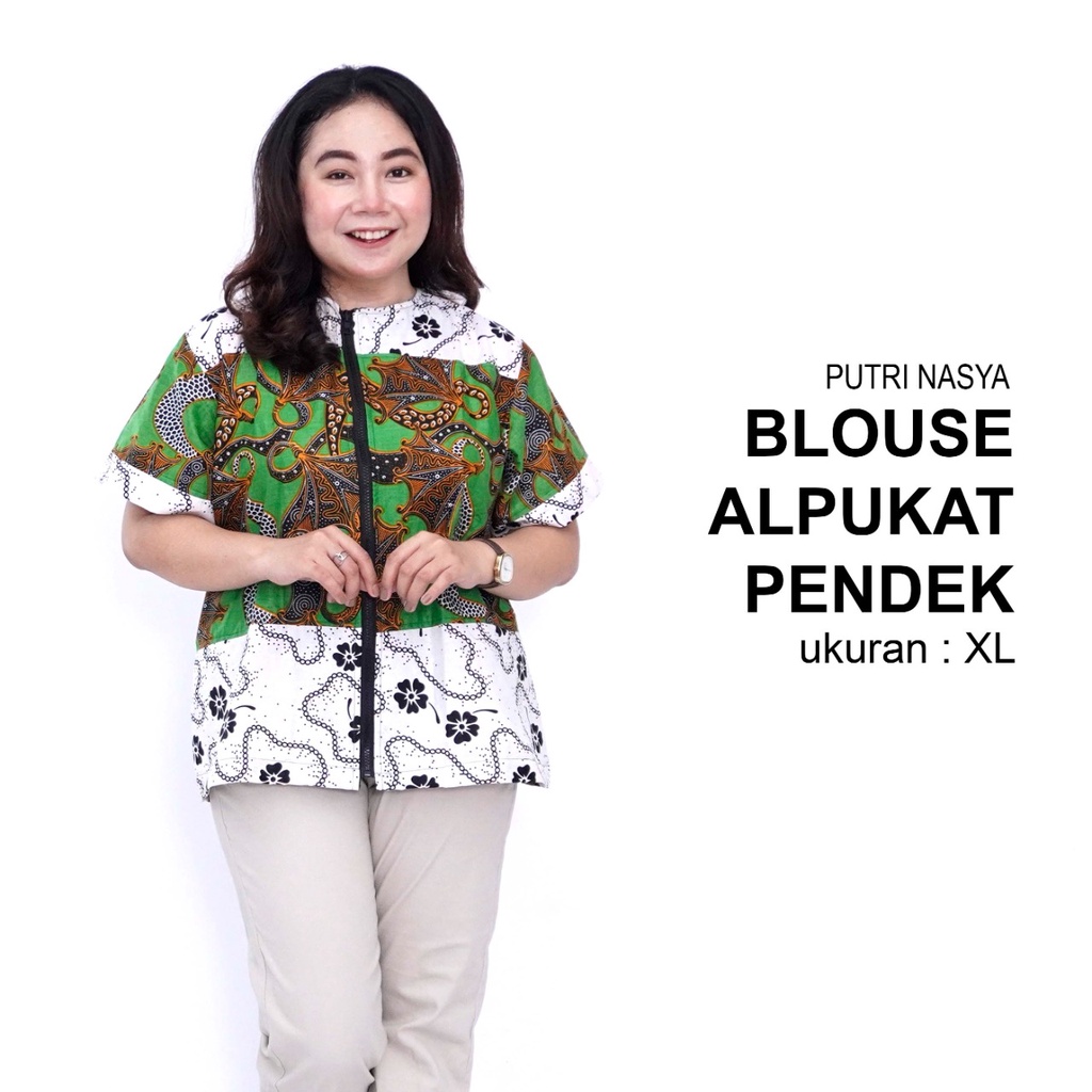 Blouse Big Size Wanita Atasan Batik Jumbo LD 140 Kantor Atasan Formal Model Blus Jumbo Kerja Batik