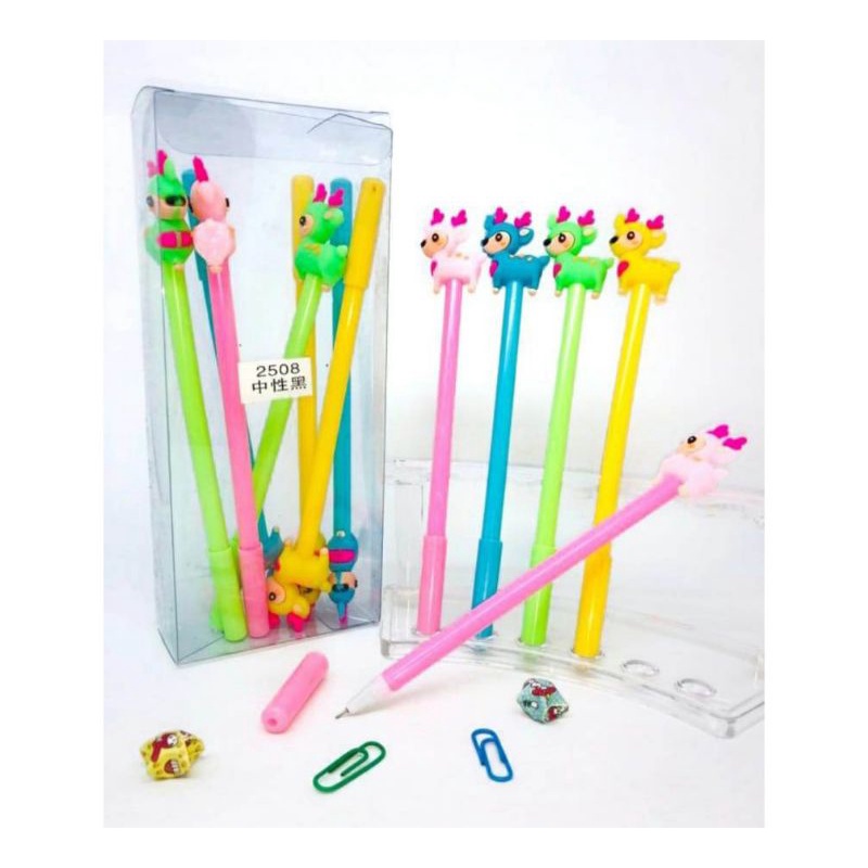 

Pulpen pena gel karakter motif animal rusa/ alat tulis sekola animal deer