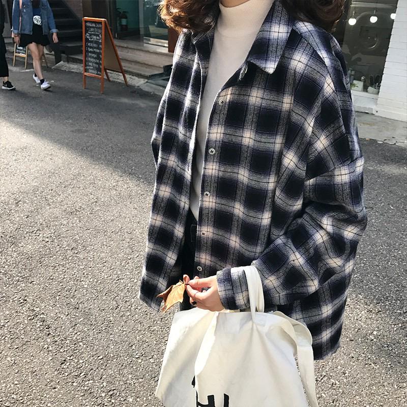 BEFAST - ZEC OOTD Wanita Kemeja ADHIC / Joselo Oversize XXL Shirt / Kemeja Atasan Wanita / Kem Lengan Panjang / Hem Kotak-Kotak / Kem Kekinian Remaja / OOTD Ala Style Korean / Trendy Terlaris