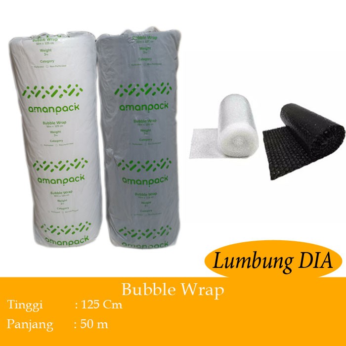 

Bubble Wrap Amanpack Hitam Putih Bening Uk 50m x 125Cm