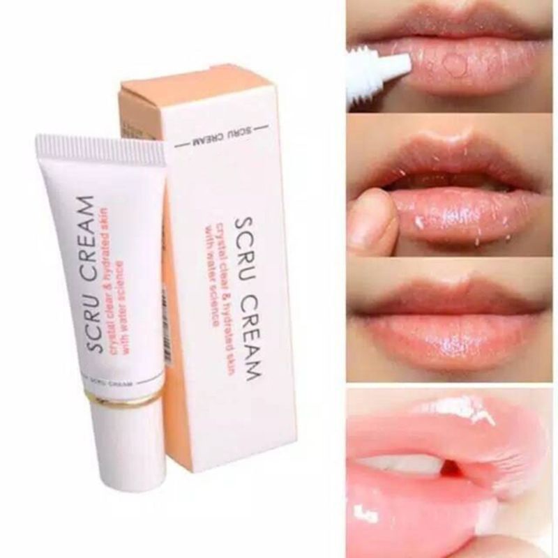 Scru Cream Gel Pelembab Bibir Kering Kasar &amp; Pecah-Pecah / Lip Exfoliating Gel / Lip Scrub Bibir Pecah-Pecah Menghilangkan Kulit Mati Di Bibir / Krim Pelembab Bibir Kering / Krim Perawatan Bibir Kering &amp; Pecah-Pecah / Lip Scrub &amp; Exfoliator Bibir Pecah