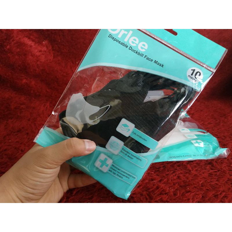 Orlee masker Duckbill isi 10 pcs murah Hitam dan putih ( Bandung-Garut-Ciamis insyaallah amanah)