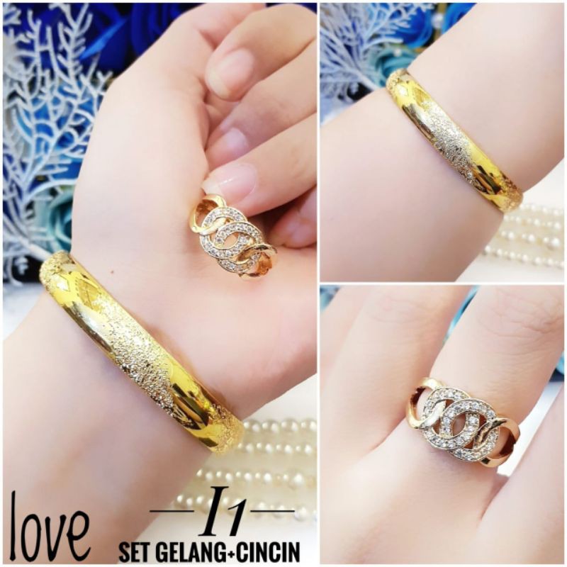 xuping gelang dan cincin lapis emas 24k 0905m